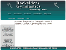 Tablet Screenshot of docksidersgymnastics.com